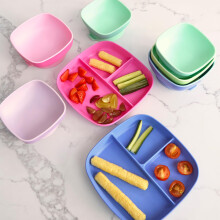 Nuby Toddler Suction Bowls - Baby Weaning Bowls with Easy Release Tab | Stackable Bowls | Baby Weaning Bowls | Pack of 3 (Girl)