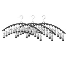 3 Pack Legging Organizer for Closet Hanging, Pants Hangers with 15 Clips Holds Pants Hangers Space Saving Clothes Racks