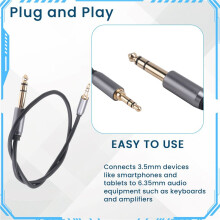 High Quality 6.35 mm to 3.5 mm Jack Aux Cable for Electronic Keyboard Guitar Mixer Audio Connector Stereo Sound Adapter