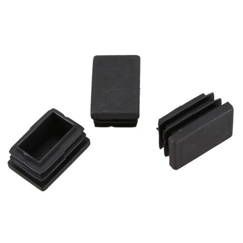 20 pcs Plastic Rectangular End Cap 30mm x 20mm Threaded Pipe Tube Insert Rubber feet 2