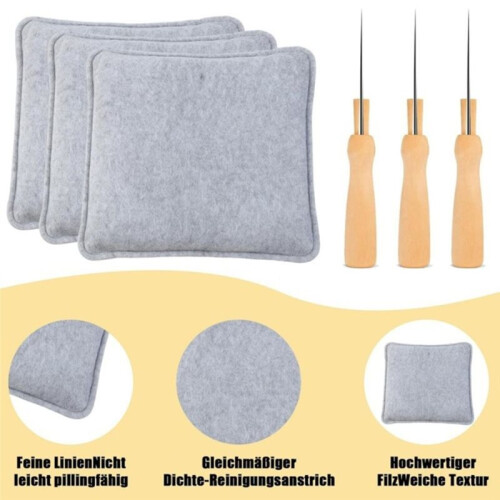 3Pack Complete Needle Felting Pad Kit Gray Hand Tool Supply Wool  Mat for DIY Needlework and Embroidery Projects 1