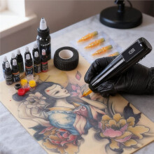 Kit de Stylo Rotatif pour Tatouage Sans Fil avec Batterie Haute Capacité de 1600 MAh pour Maquillage Permanent et Tatouage - Kit D'Outils de Beauté