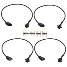 4Pcs RGB Extension Cable 5V 3-Pin to SM 3Pin Female ARGB Connector Addressable Adapter Cable for RGB Fan,PC LED Strip
