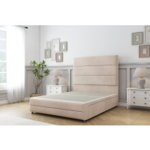 (2'6 Small Single, Sand) Sloomy Monaco Naples Divan Bed Base 2 Drawers Left Side With 26" Strutted Headboard & 12" Matching Footboard