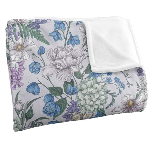 Bridgerton Lady In Silver Soft Floral Blanket 1