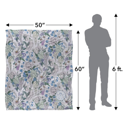 Bridgerton Lady In Silver Soft Floral Blanket 2