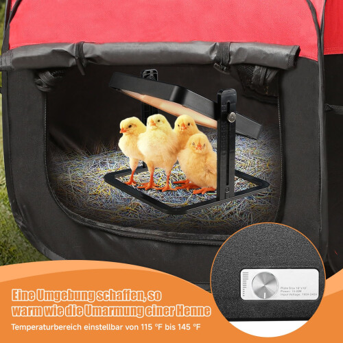 Brooder Box for Chick Starter Kit-Dual Door Chicken Brooder Pen/Playpen/Tent with 10 * 10 in Brooder Heating Plate,Nesting Pad,Chicks Feeder＆Waterer 1