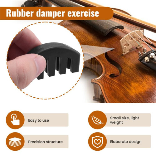 Rubber 4/4 Violin practice mute Black 2
