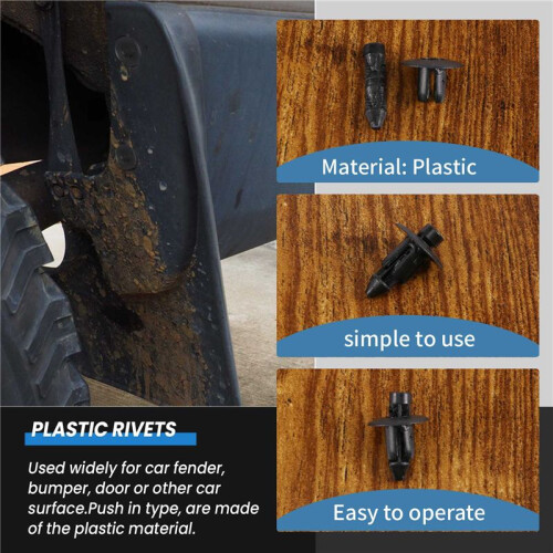 7mm Hole Plastic Rivets Fastener Auto Car  Bumper Push Clips 100 Pcs 2