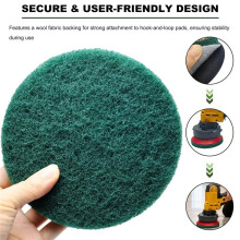 10 Pack 6 Inch Multipurpose Green Scrubber Scouring Pads for Automotive and Furniture Polishing