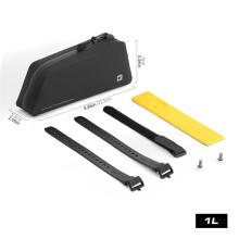 Rhinowalk Bolsa de Quadro de Bicicleta, Impermeável, 1 Litro, com Instalação Por Parafusos ou Tiras, Ideal para Guardar Celular e Mochilar.