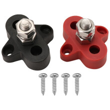 2Pcs 5/16 Inch 48V Busbar Power Terminal Block M8 Positive Negative Power Distribution Stud for RV Ship Boat