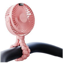 Ventilatore Portatile per Passeggino con Display, Ventilatore A Clip da 4000 MAh, Ventilatore di Raffreddamento Ricaricabile A 4 Velocità per