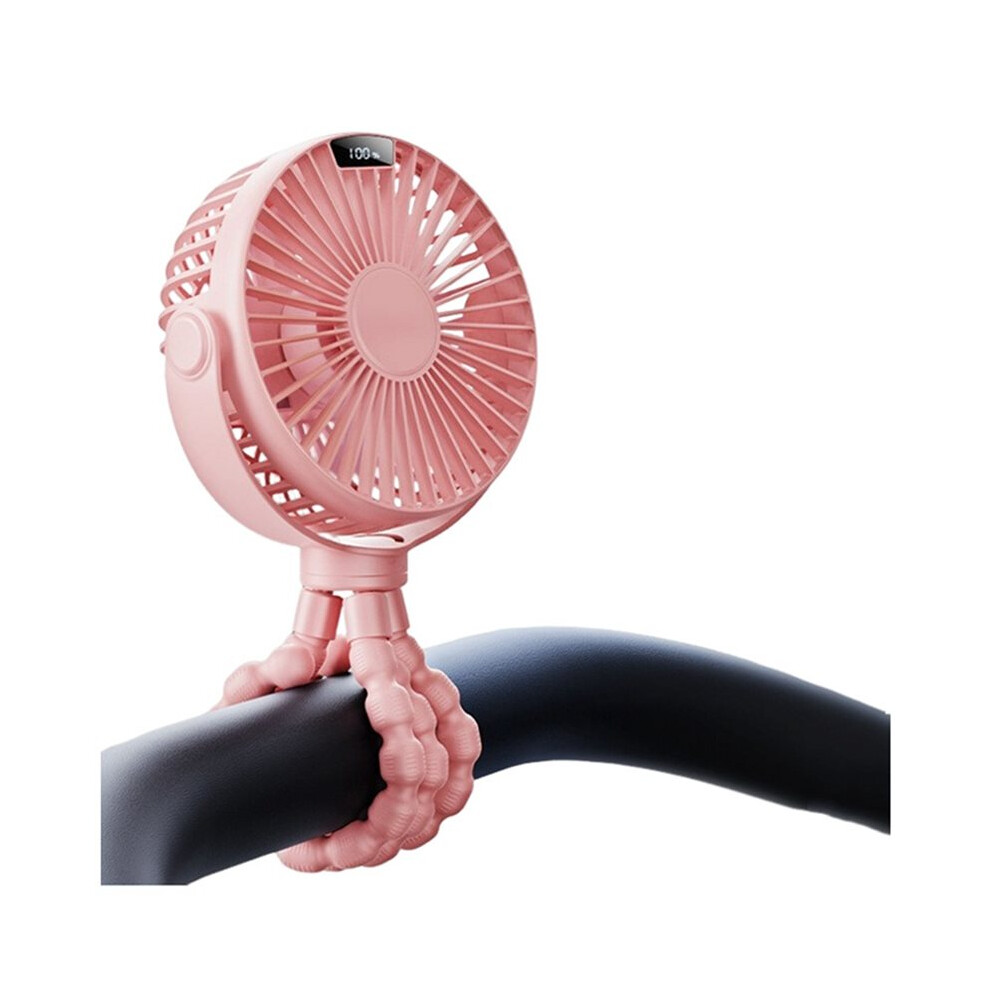 Portable Stroller Fan with Display 4000mAh  Clip  Fan 4-Speed Rechargeable Cooling Fan for Baby Car  C