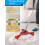 Spin Mop Head Replacement Set Compatible with Vileda Turbo Mop System,2 Microfiber ,4 Section Stainless steels 30-58in Handle,1Head Cover and 1 Scrub 6