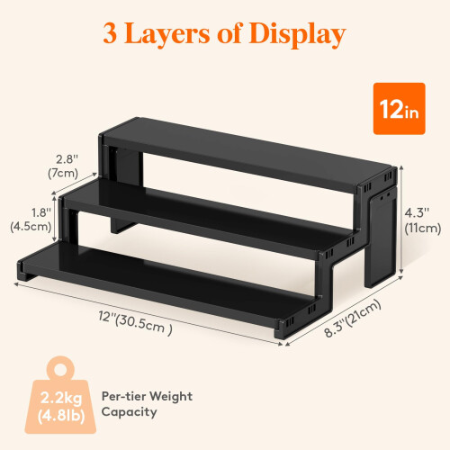 Lifewit 12 inch Display Riser, 3 Tier Perfume Cologne Organiser, 2