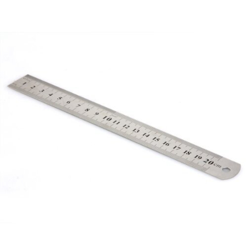 Vintage Linjal i Rostfritt StåL Rule Scale Machineist Tools 20CM 1