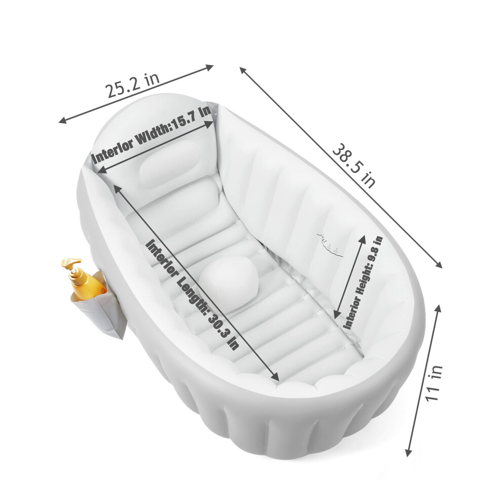 Photos - Hair Product PandaEar Inflatable Baby Bathtub with Air Pump BPAFree NonSlip Portabl