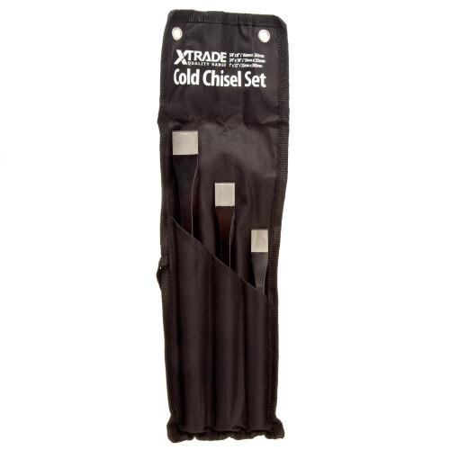 XTrade Chrome Vanadium Steel Cold Chisel Set (Pack of 3) 1
