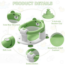 Baby Bath for Babies 6 Months & , Non-Slip Toddler Bath Seats with 4 Suction Cups & Soft Cushion for Shower