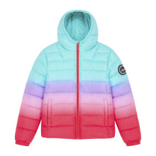 (9-10 Years, Blau/Rosa-Verlauf) Hype - HYPE - Mädchen Steppjacke Pink Kapuze Warm Gepolstert Winterjacke
