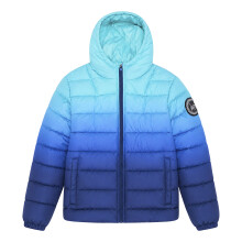(13-14 Years, Blauer Farbverlauf) Hype - HYPE - Jungen Steppjacke Blau Ocean Fade Kapuze Warm Jacke