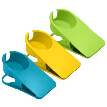 Lot de 3 Porte-Gobelets avec Pince et Trou Latéral, Support de Bureau, Support de Chaise pour Boissons (Eau, Etc.)