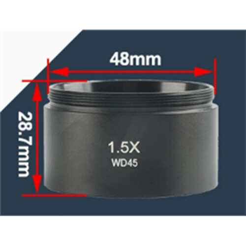 1 Pc SZM Stereo Microscope Auxiliary Objective Lens Microscope Lens 1.5x Objective Lens,for WD45/1.5X 1