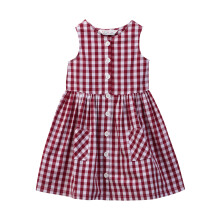 (5 Years, Red) Beebay Y/d check button through dress Red