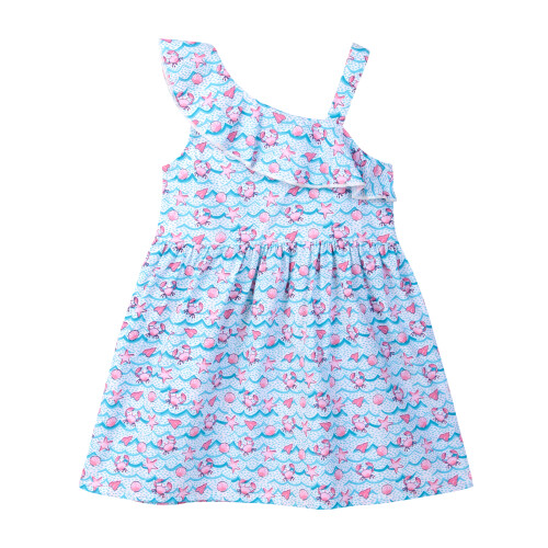(3 Years, Multi-Color) Robe Beebay asymétrique à volants multicolore