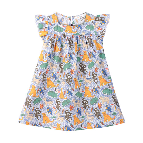 (4 Years, Multi-Color) Beebay Rüschenkleid mit Tiermuster, mehrfarbig