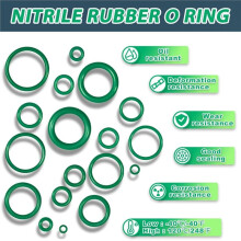 595pcs Air Conditioning O Ring Kit Green Rubber Sealing Gasket Assortment Set O-Ring Washer Tools for Automotive A/C