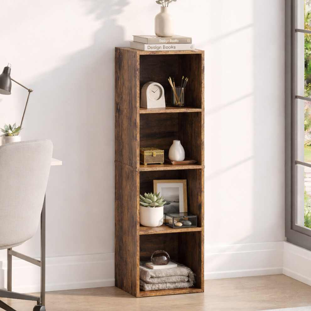 Vida Designs (4 Tier Cube) Oxford Wooden Bookcases Shelving Display Storage Unit