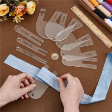 9 Sizes Quick Pleater,1/2-4Inch Acrylic Sewing Tools,Quick Pleater Set Fabric Pleating Tool for Quilting,Sewing,Beginner