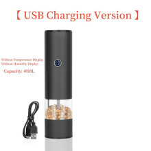 Rechargeable Electric Pepper Grinder, Pepper Grinder with Dual Display of Temperature and Humidity Suitable for Home Use