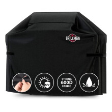 Grillman Premium BBQ Grill Cover. Rip-Proof & Waterproof (64" L x 24" W x 48" H, Black) Top Heavy Duty Large Grill for Weber Spirit, Genesis, Charbro