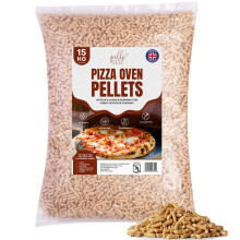 Pelle & Sol 15kg Wood Pellets - Premium Fuel for Pizza Ovens & Grills, High Heat Output - Ideal for Pellet Pellet Smokers, BBQs - Easy-Light Cooking