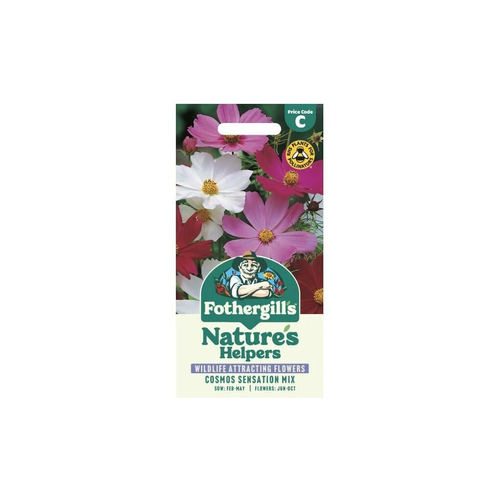 Mr Fothergill's Fothergill's Cosmos Sensation Mixed Flower Seeds, 200 Seeds, Sow: Feb-May, Pink/White