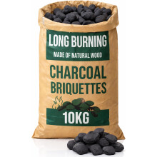 10kg Bag of Premium BBQ Charcoal Briquettes, Hotter Longer Burning Constant High Temperature Barbecue Charcoal, Perfect for Outdoor Grills (1 x 10kg