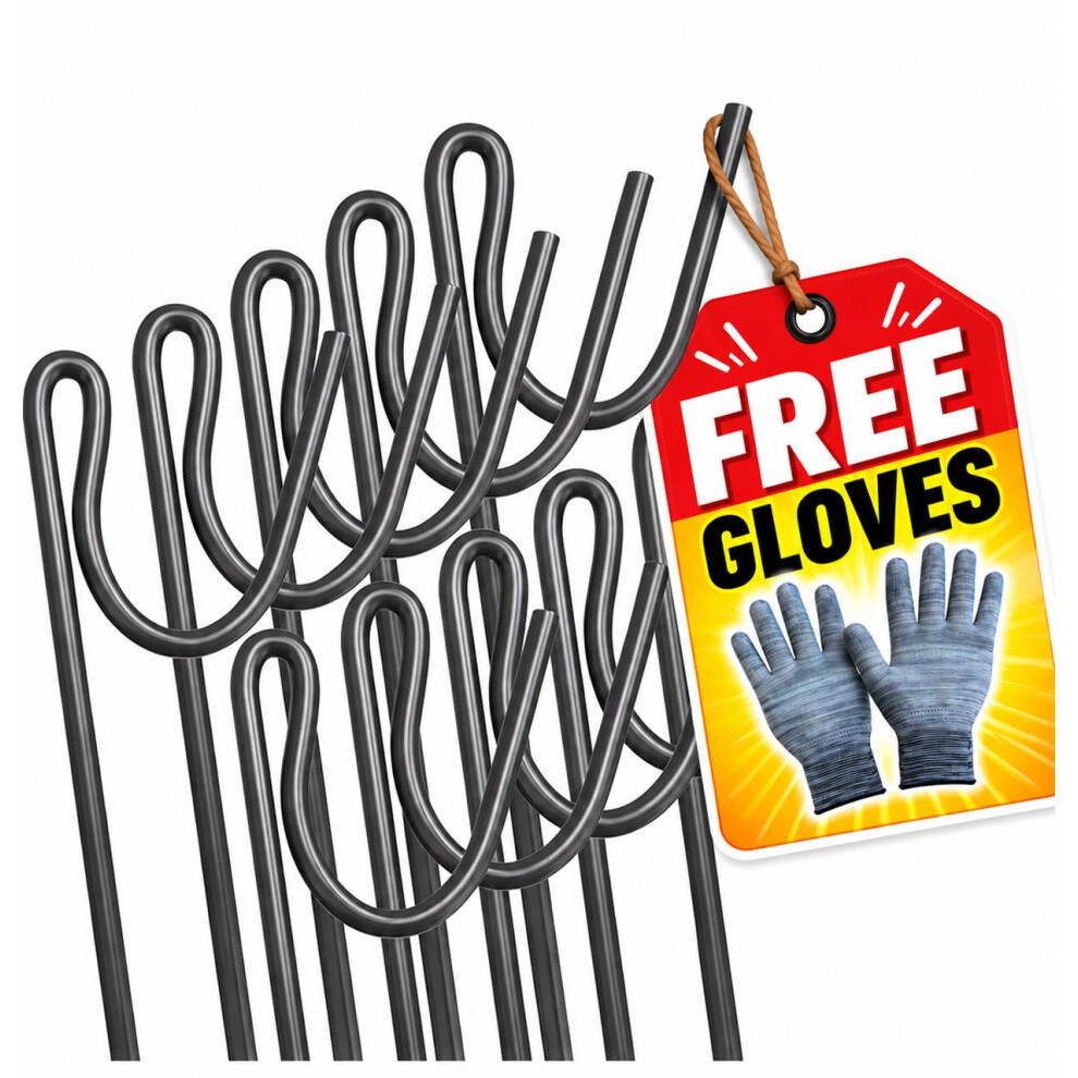 Fencing Pin 1.15M Long 8Mm Thick Pins, Steel Fencing Road Rod, Garden Metal Fence Stakes For Temporary Outdoor Garden Fencing And Signage (10 Pack) 5000298294513