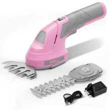 SHALL Cordless Grass Shears, Hedge Trimmer,pink 7.2V Electric Shrub Shears 2 in 1 Handheld Grass Cutter