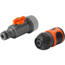 Gardena Soaker Hose Connection Set: Fittings for The Gardena Soaker Hose, Connection Unit with Control Valve for Soaker Start and Water Stop for Soak