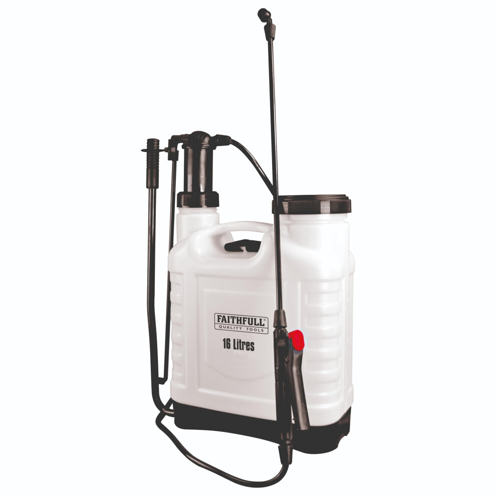 Faithfull Pressure Sprayer Knapsack - 16 Litre Capacity Garden Spray Pump With 3