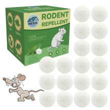 Nexis 18-Pack Advanced Rat & Mouse Repellent Balls -Peppermint Oil Formula for Ultimate Rodent Control -Cutting-Edge Technology Moth Balls, Natural,