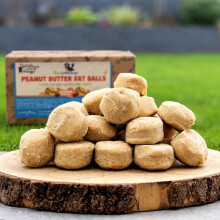 Grumpy Gardener Peanut Butter Fat Balls for Wild Birds - 30 Soft Bird Suet Balls Enriched with Pure Peanuts for Birds, No Artifical Flavours, Approx