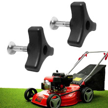 Rowwait 2 Pcs Universal Lawnmowers Handle Wing Nut And Bolt, triangle Knob Handle Nut Screw Bolt, Wing Nut And Triple Angle Mower Handle Bolt Lawn Mo