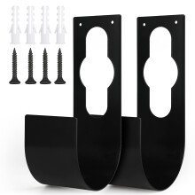 KINGLAKE 2Pcs Heavy Duty Cast Iron Expandable Garden Hose Hanger Hook, Wall Mounted, Black