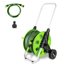 50M Garden Hose Trolley with Hosepipe |48.5m Water Pipe + 1.5m Leader Hose | Spr