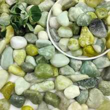 SHIZWU 4.5kg Green Jade Pebbles 20-40mm, Decorative Stones for Plant Pots