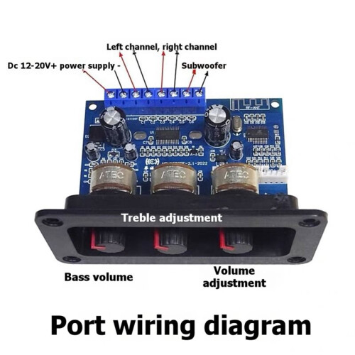 2X 2.1 Channel  5.0 Audio Amplifier Board 2X25W+50W Subwoofer Class D Amplifier Board Kit 1